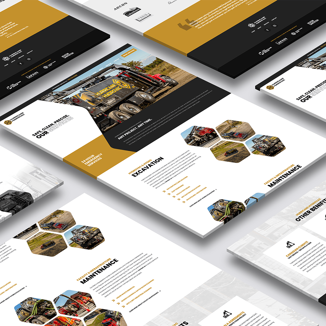 Hurricane Hydrovac Website Mockup